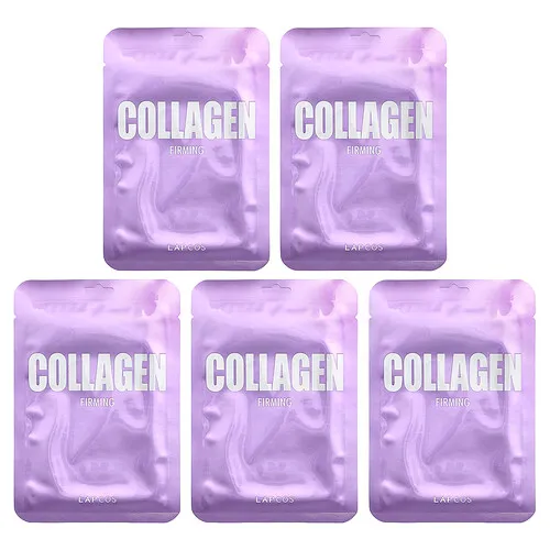 Lapcos, Set de mascarillas de belleza reafirmantes con colágeno, 5 mascarillas, 25 ml (0,84 oz. líq.) cada una