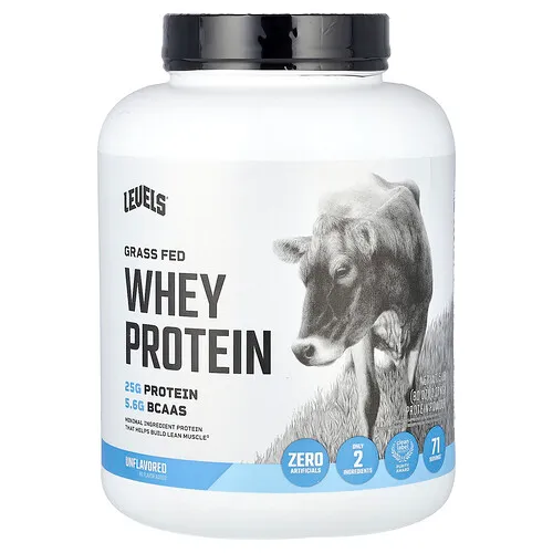 Levels, Proteína de suero de leche proveniente de animales alimentados con pasturas en polvo, Sin sabor, 2,27 kg (5 lb)