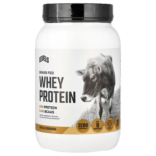 Levels, Proteína de suero de leche proveniente de animales alimentados con pasturas en polvo, Vainilla y canela, 907 g (2 lb)