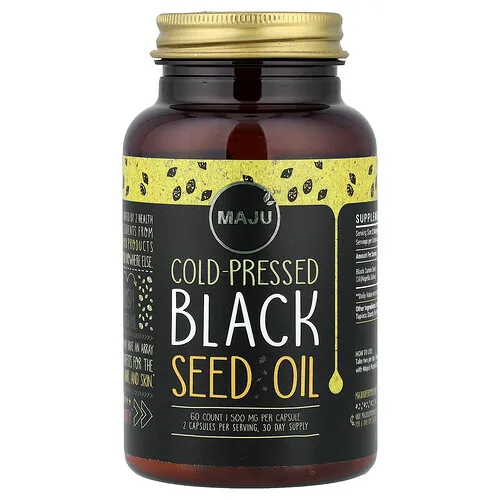 Maju Superfoods, Aceite de semilla de comino negro prensado en frío, 60 mg, 500 cápsulas