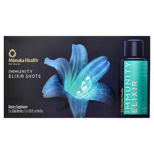 Manuka Health, Shots de elixir inmunitario, 5 frascos, 50 ml (1,69 oz. líq.) cada uno