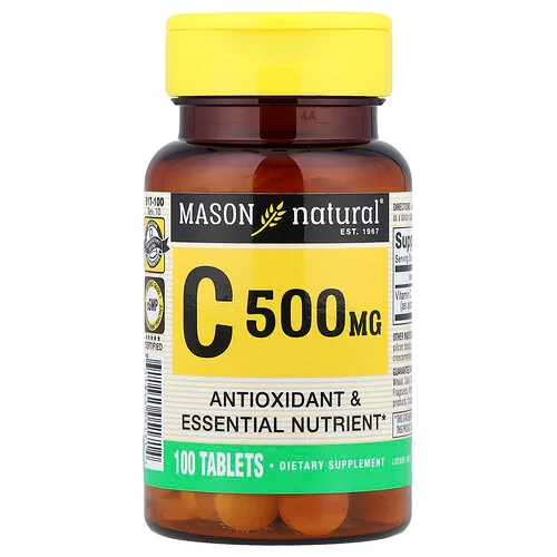 Mason Natural, Vitamina C, 500 mg, 100 comprimidos