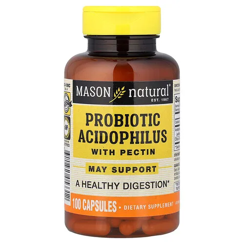 Mason Natural, Probiótico Acidophilus con pectina, 100 cápsulas
