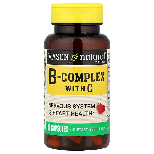Mason Natural, Complejo B con vitamina C, 100 cápsulas