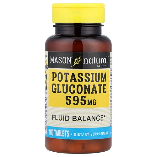 Mason Natural, Gluconato de potasio, 595 mg, 100 comprimidos