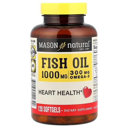 Mason Natural, Aceite de pescado, 1000 mg, 120 cápsulas blandas