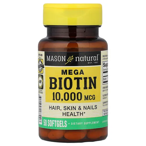 Mason Natural, Megabiotina, 10.000 mcg, 50 cápsulas blandas