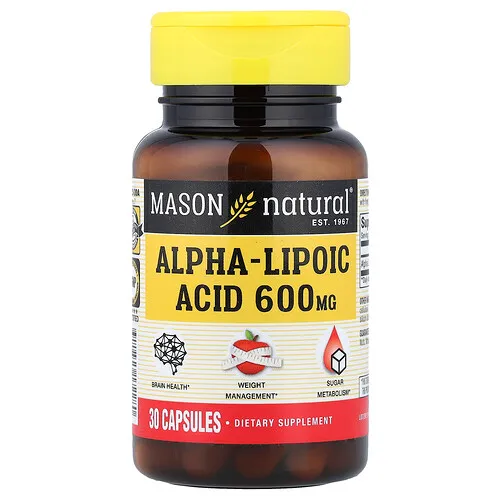Mason Natural, Ácido alfa-lipoico, 600 mg, 30 cápsulas