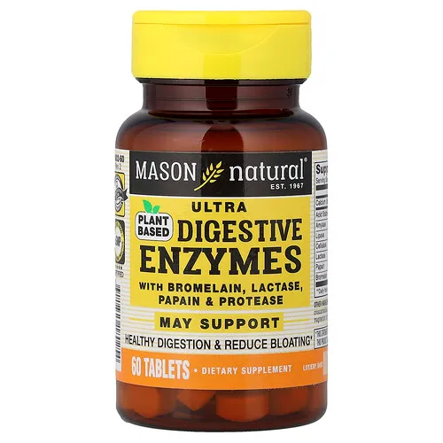 Mason Natural, Enzimas ultra digestivas de origen vegetal, 60 comprimidos