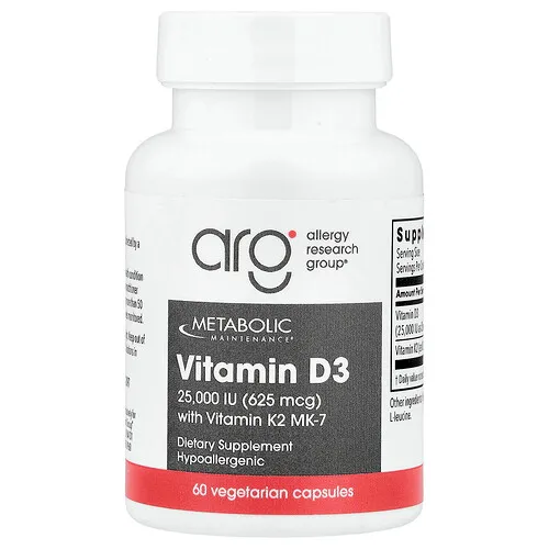 Metabolic Maintenance, Vitamina D3 con vitamina K2 MK-7, 60 cápsulas vegetales