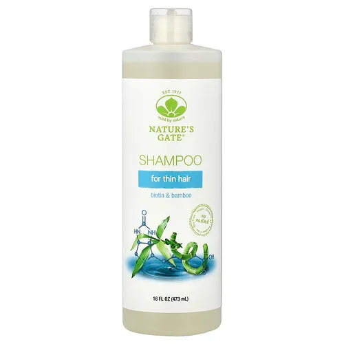 Mild By Nature, (Nature's Gate), Champú con biotina y bambú para cabello debilitado, 473 ml (16 oz. líq.)