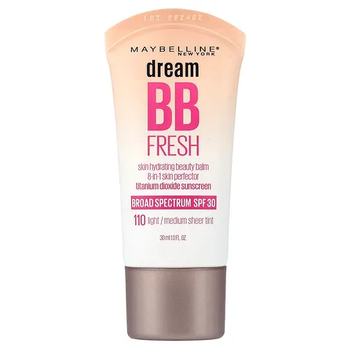 Maybelline, Dream BB Fresh, Bálsamo de belleza hidratante para la piel, FPS 30, 110 Tinte translúcido claro/medio, 30 ml (1 oz. líq.)