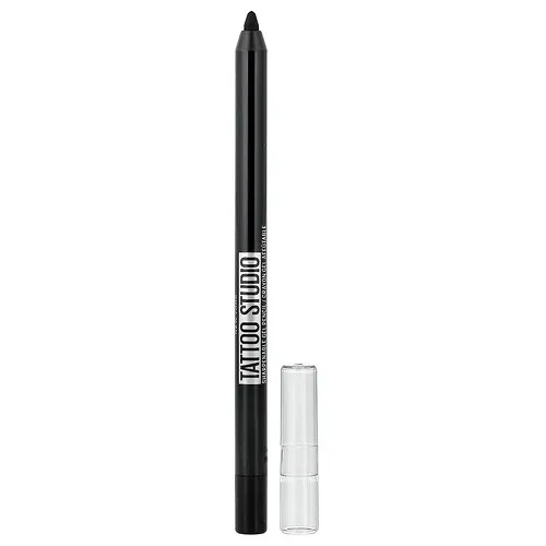 Maybelline, Tattoo Studio, Delineador de ojos, Lápiz de gel que se puede afilar, A prueba de agua, 900 Deep Onyx, 1,2 g (0,04 oz)