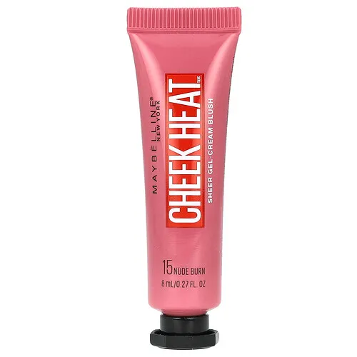Maybelline, Cheek Heat, Rubor en gel en crema translúcido, 15 Nude Burn, 8 ml (0,27 oz. líq.)