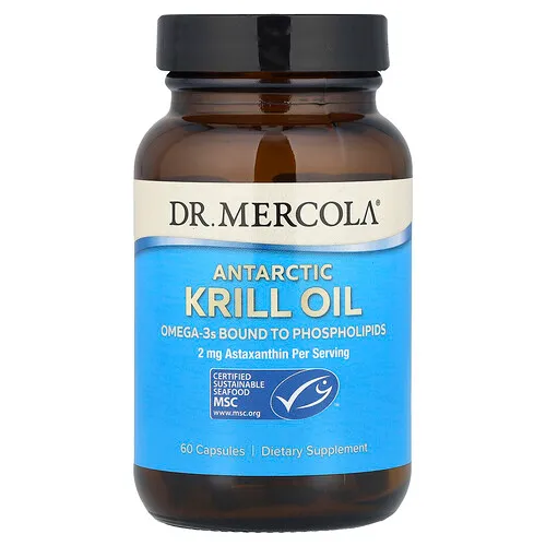 Dr. Mercola, Aceite de kril antártico, 60 cápsulas