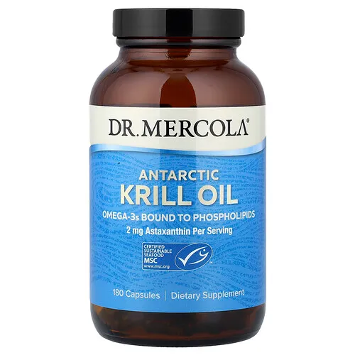 Dr. Mercola, Aceite de kril antártico, 180 cápsulas