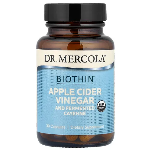 Dr. Mercola, Biothin®, Vinagre de sidra de manzana y cayena fermentada, 30 cápsulas
