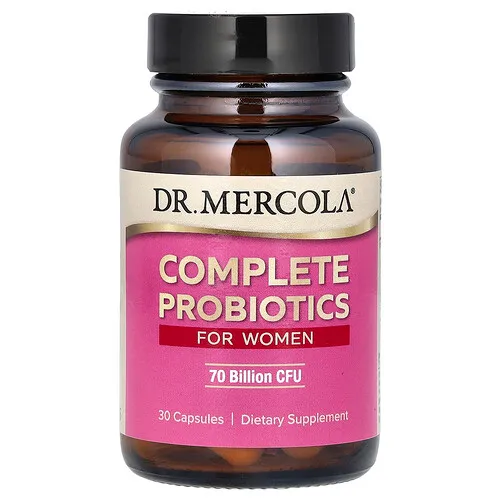 Dr. Mercola, Suplemento probiótico completo para mujeres, 70.000 millones de UFC, 30 cápsulas