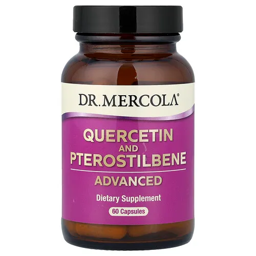 Dr. Mercola, Quercetina y pteroestilbeno avanzados, 60 cápsulas
