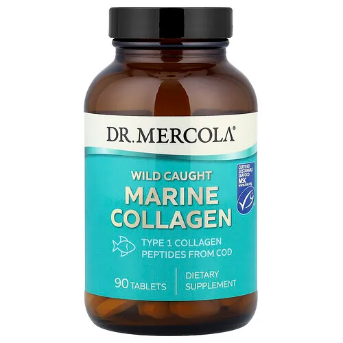 Dr. Mercola, Colágeno marino capturado en estado salvaje, 90 comprimidos (0,5 g por comprimido)