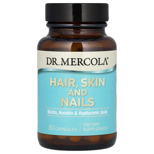 Dr. Mercola, Suplemento para cabello, piel y uñas, 30 cápsulas