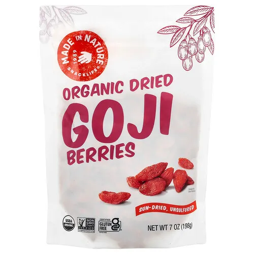 Made in Nature, Bayas de goji orgánicas secas, 198 g (7 oz)