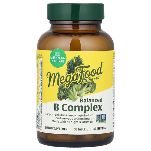 MegaFood, Complejo de vitaminas B equilibrado, 30 comprimidos