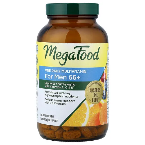 MegaFood, Multivitamínico de una toma diaria para hombres mayores de 55, 120 tabletas