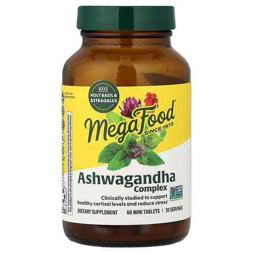 MegaFood, Complejo de ashwagandha, 60 minicomprimidos