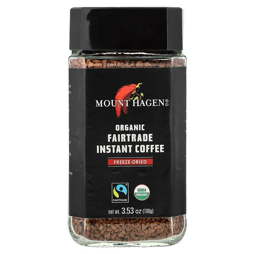 Mount Hagen, Café instantáneo orgánico de comercio justo, Liofilizado, 100 g (3,53 oz)