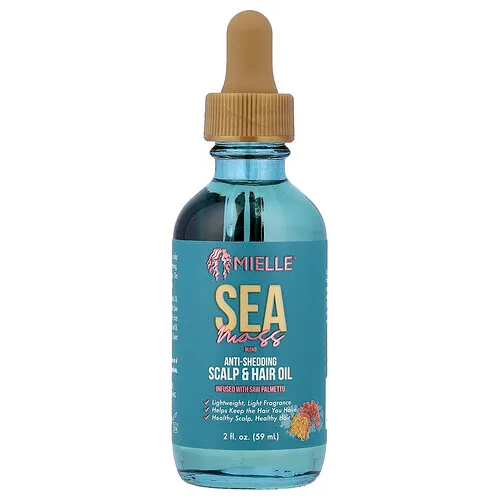 Mielle, Aceite para el cabello y el cuero cabelludo que combate la caída del cabello, Musgo marino, 59 ml (2 oz. líq.)