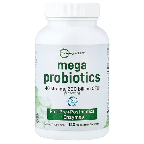 Micro Ingredients, Mega Probiotics, 120 cápsulas vegetales