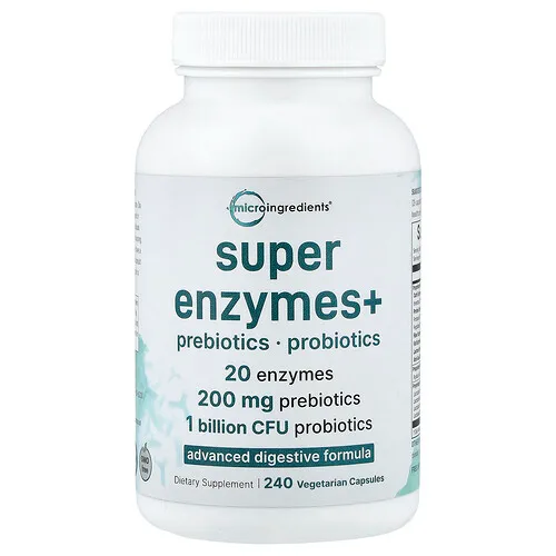 Micro Ingredients, Superenzimas y más, 240 cápsulas vegetales