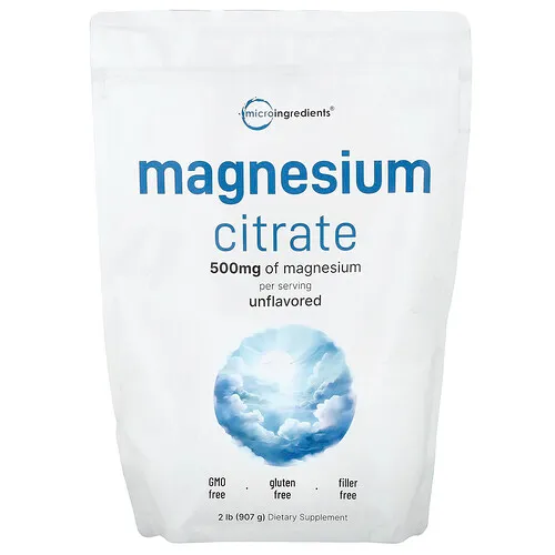 Micro Ingredients, Citrato de magnesio, Sin sabor, 907 g (2 lb)