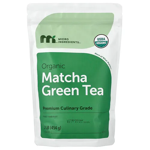 Micro Ingredients, Té verde matcha orgánico en polvo, 454 g (1 lb)