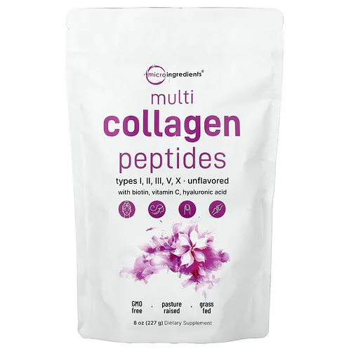 Micro Ingredients, Péptidos de colágeno múltiple, Sin sabor, 227 g (8 oz)