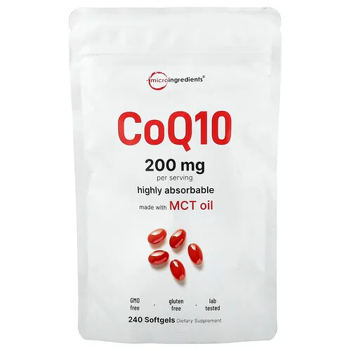 Micro Ingredients, CoQ10, 240 cápsulas blandas (100 mg por cápsula blanda)