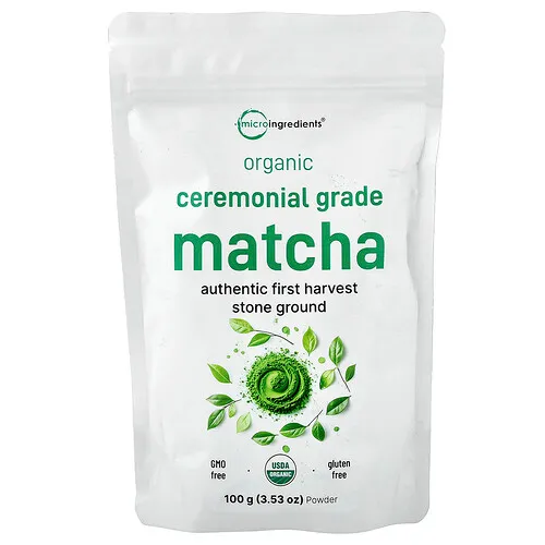 Micro Ingredients, Matcha orgánico de grado ceremonial en polvo, 100 g (3,53 oz)