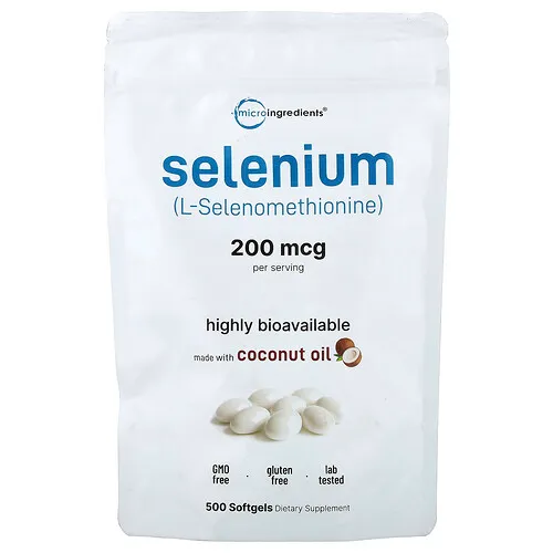 Micro Ingredients, Selenio, 200 mcg, 500 cápsulas blandas