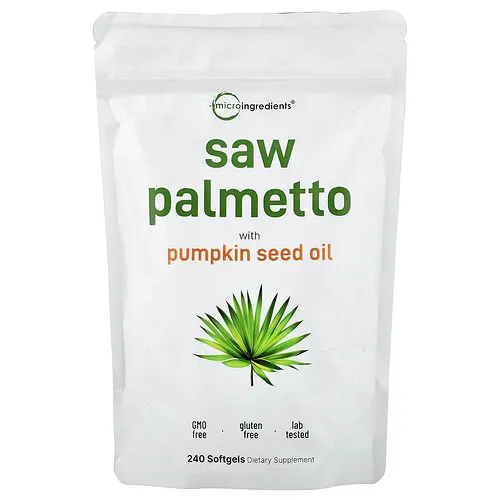 Micro Ingredients, Palma enana americana con aceite de semilla de calabaza, 240 cápsulas blandas