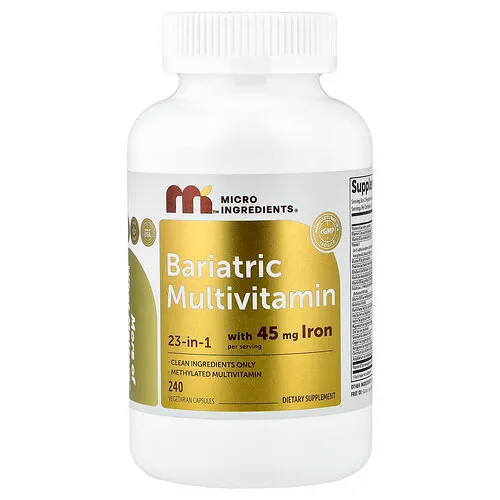 Micro Ingredients, Suplemento multivitamínico bariátrico, 240 cápsulas vegetales