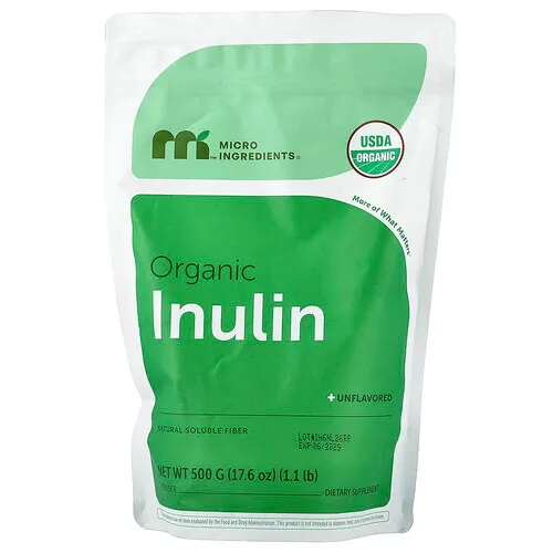 Micro Ingredients, Inulina orgánica en polvo, Sin sabor, 500 g (1,1 lb)