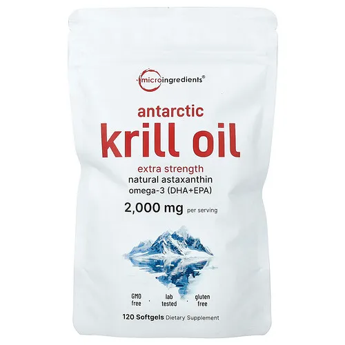 Micro Ingredients, Aceite de kril antártico, 120 cápsulas blandas (1000 mg por cápsula blanda)