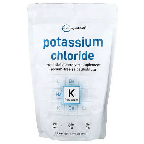 Micro Ingredients, Cloruro de potasio, 1 kg (2,2 lb)