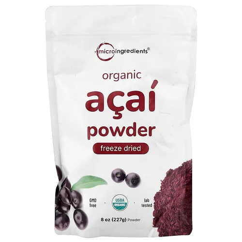 Micro Ingredients, Asaí orgánico en polvo, Liofilizado, 227 g (8 oz)