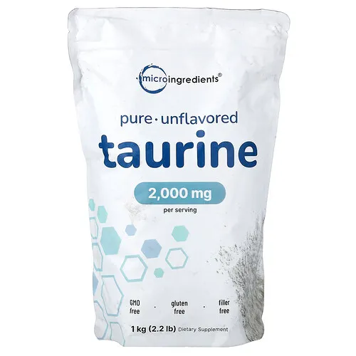Micro Ingredients, Taurina pura, Sin sabor, 1 kg (2,2 lb)