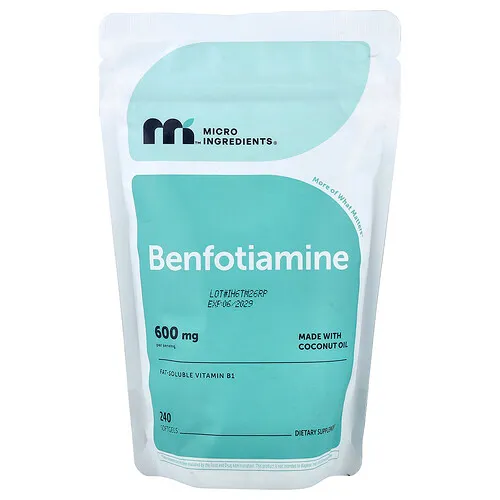 Micro Ingredients, Benfotiamina, 240 cápsulas blandas (200 mg por cápsula blanda)