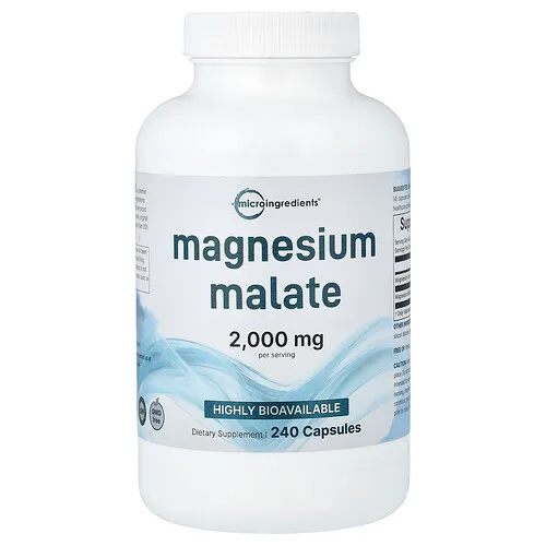 Micro Ingredients, Malato de magnesio, 240 cápsulas (500 mg por cápsula)