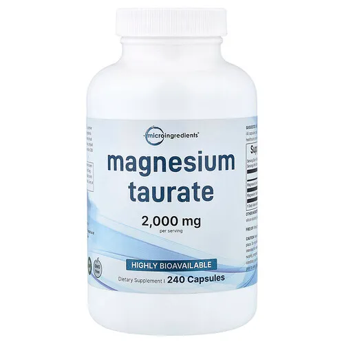 Micro Ingredients, Taurato de magnesio, 240 cápsulas (500 mg por cápsula)