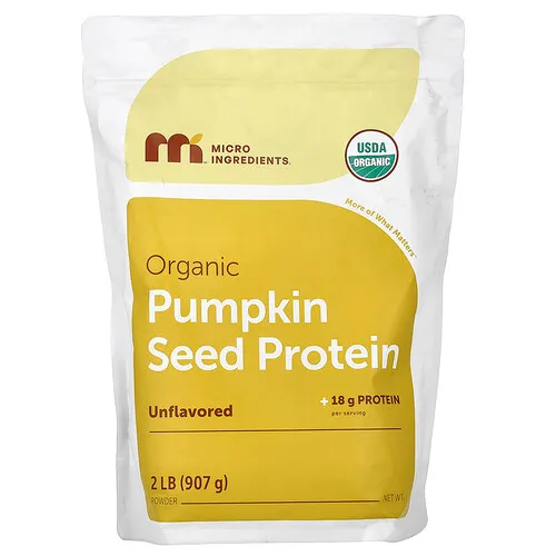 Micro Ingredients, Proteína de semilla de calabaza orgánica en polvo, Sin sabor, 907 g (2 lb)